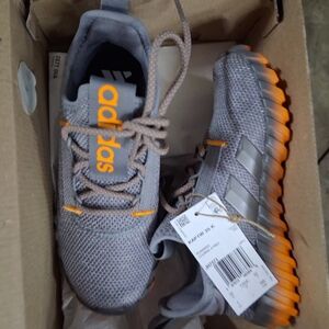 Adidas Kids Gray and Orange Sneakers